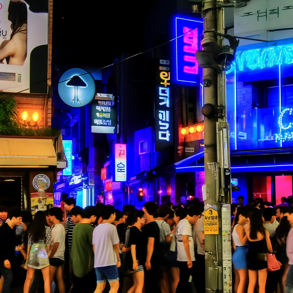 DALL·E 2024-04-17 16.08.58 - Illustrate the vibrant nightlife scene of Daejeon, South Korea, focused on the clubbing atmos.webp